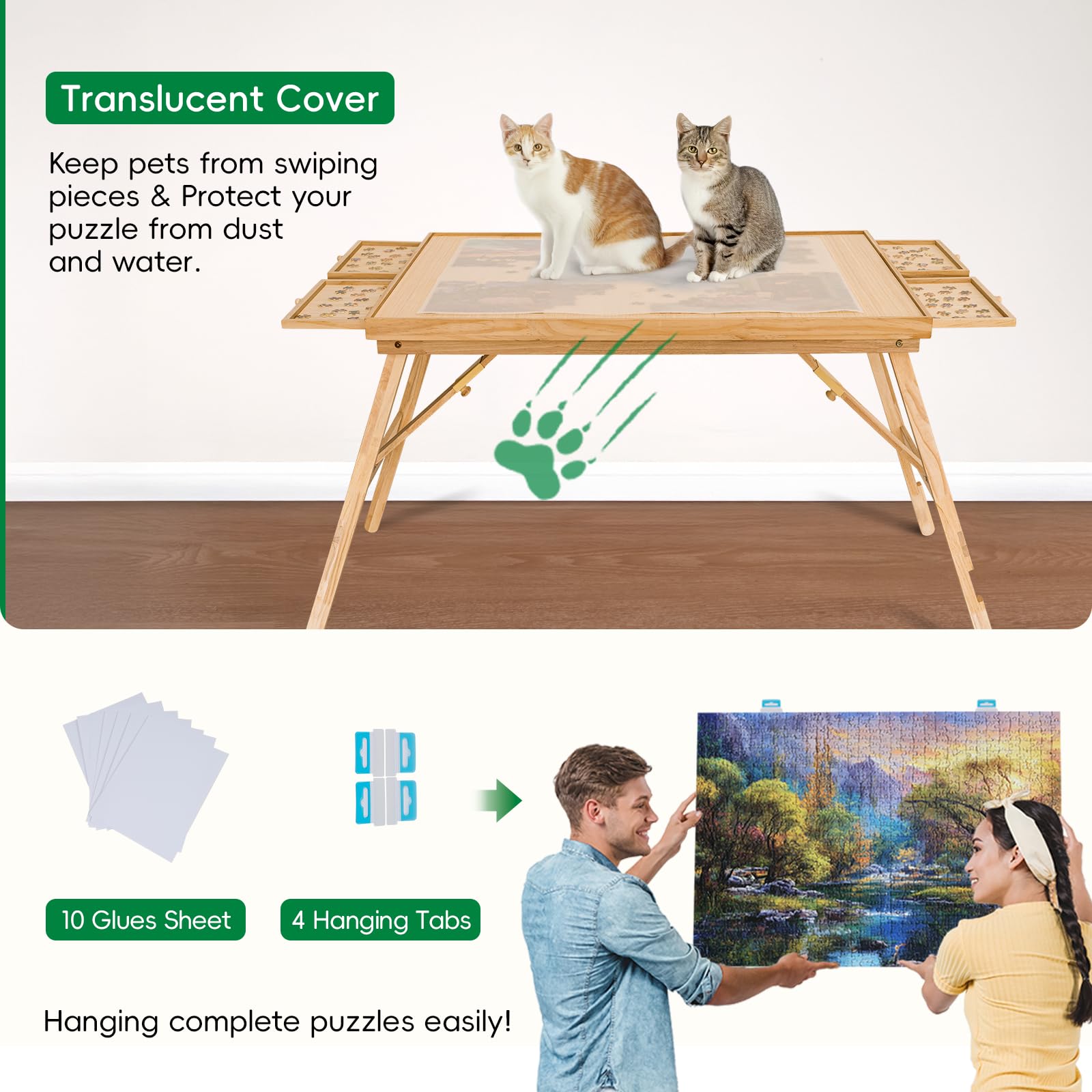 TEAKMAMA puzzle display hooks let you showcase completed puzzles proudly.