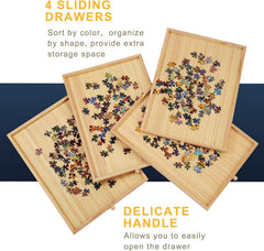 TEAKMAMA foldable puzzle table with legs provides stable seating