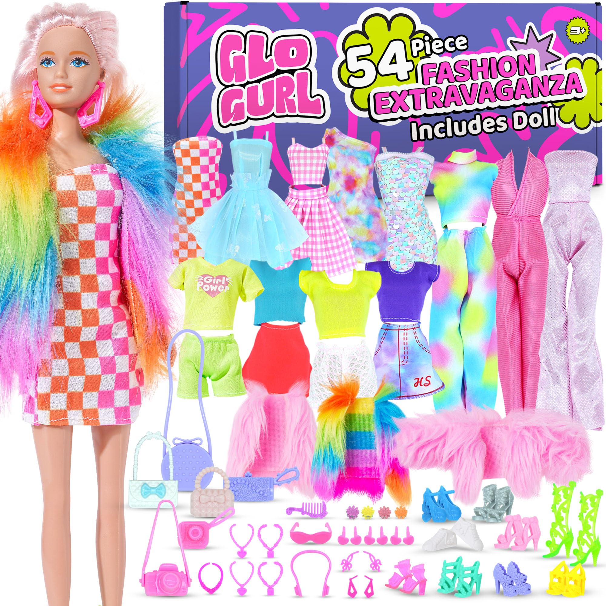 Team Power 54-pcs doll set with 11.5-inch doll for imaginative play.