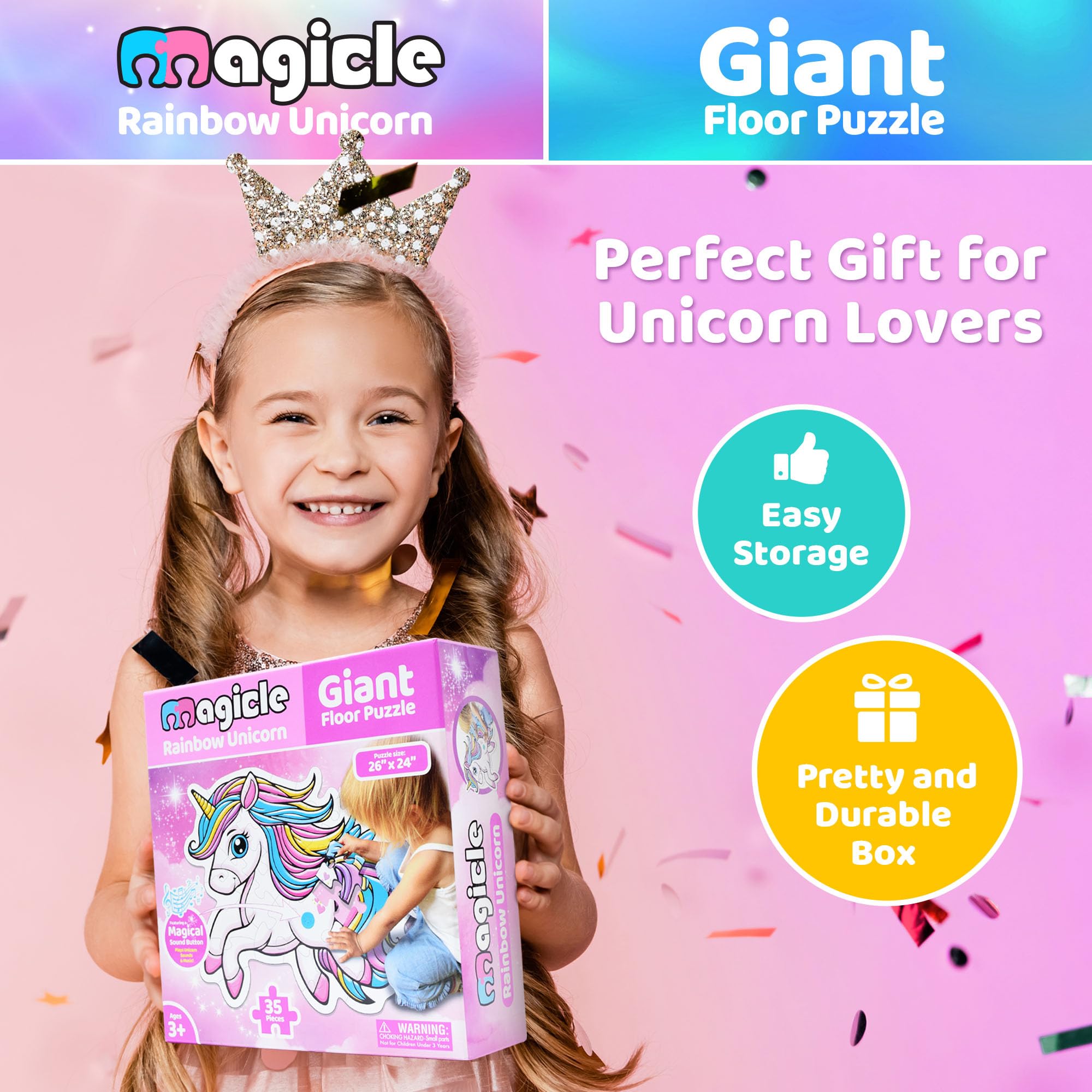 Team Power Music and Sound Unicorn Floor Puzzle — screen-free activity supports family bonding.