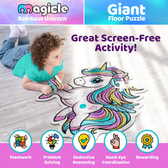 Team Power Music and Sound Unicorn Floor Puzzle — vibrant artwork sparks creativity during play.