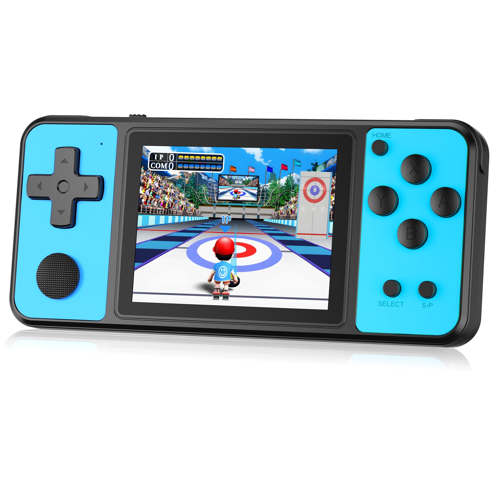 TEBIYOU blue 32-bit handheld console with 139 built-in games for kids on the go