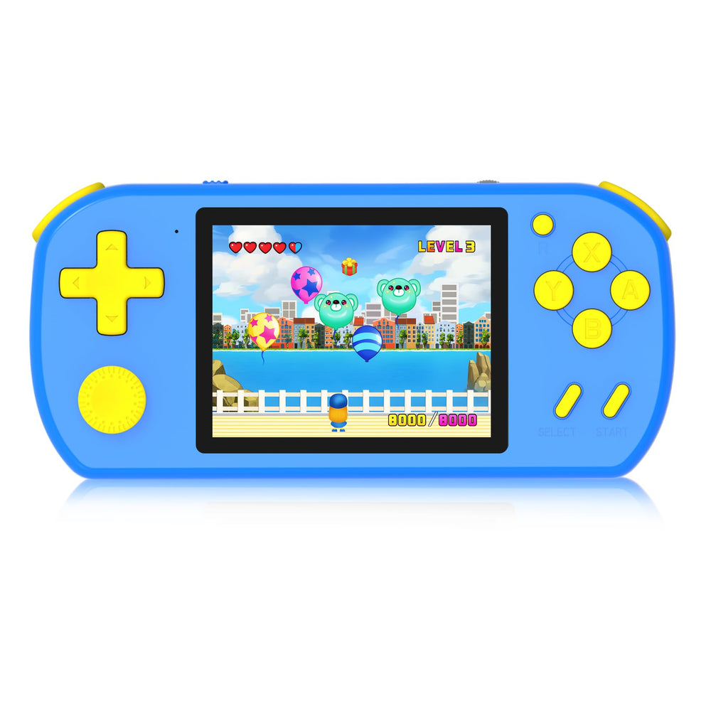 TEBIYOU handheld console with 218-game library for kids on the go.