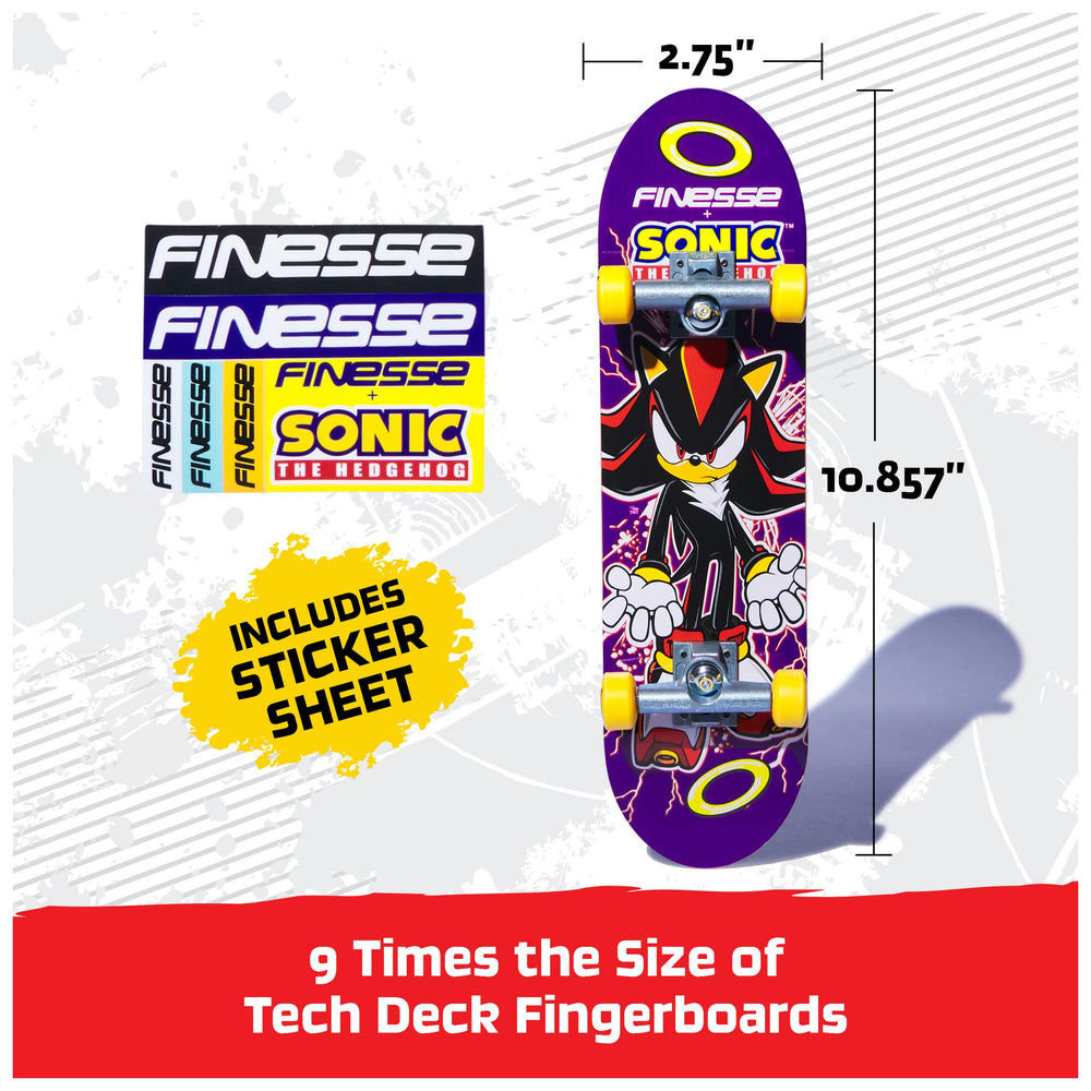 Tech Deck authentic Finesse Sonic graphic showcases licensed skate art.
