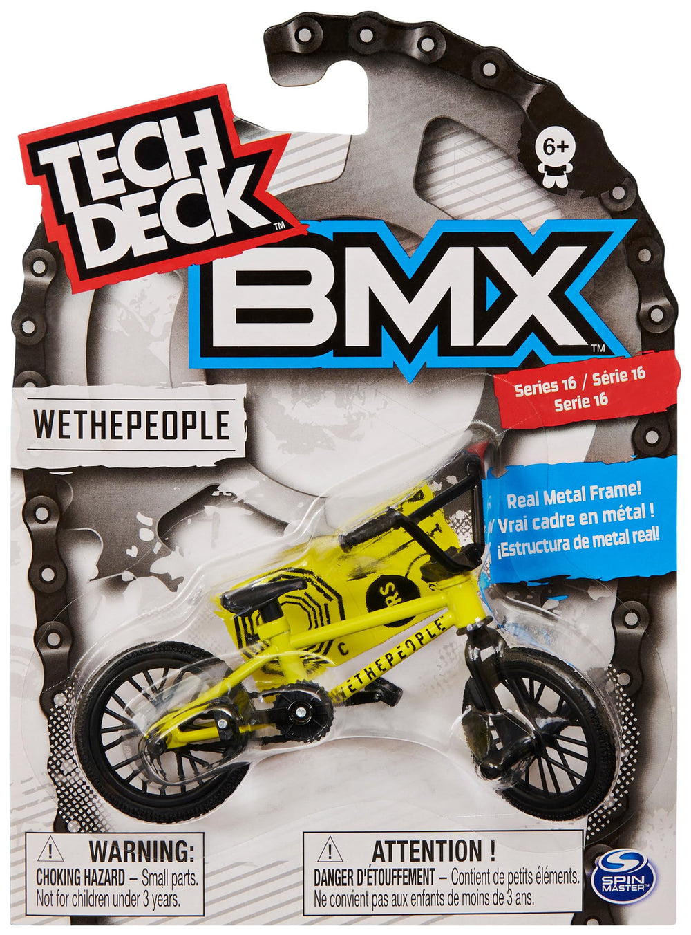Tech Deck BMX finger bike Series 12 with real metal frame for authentic miniature riding.