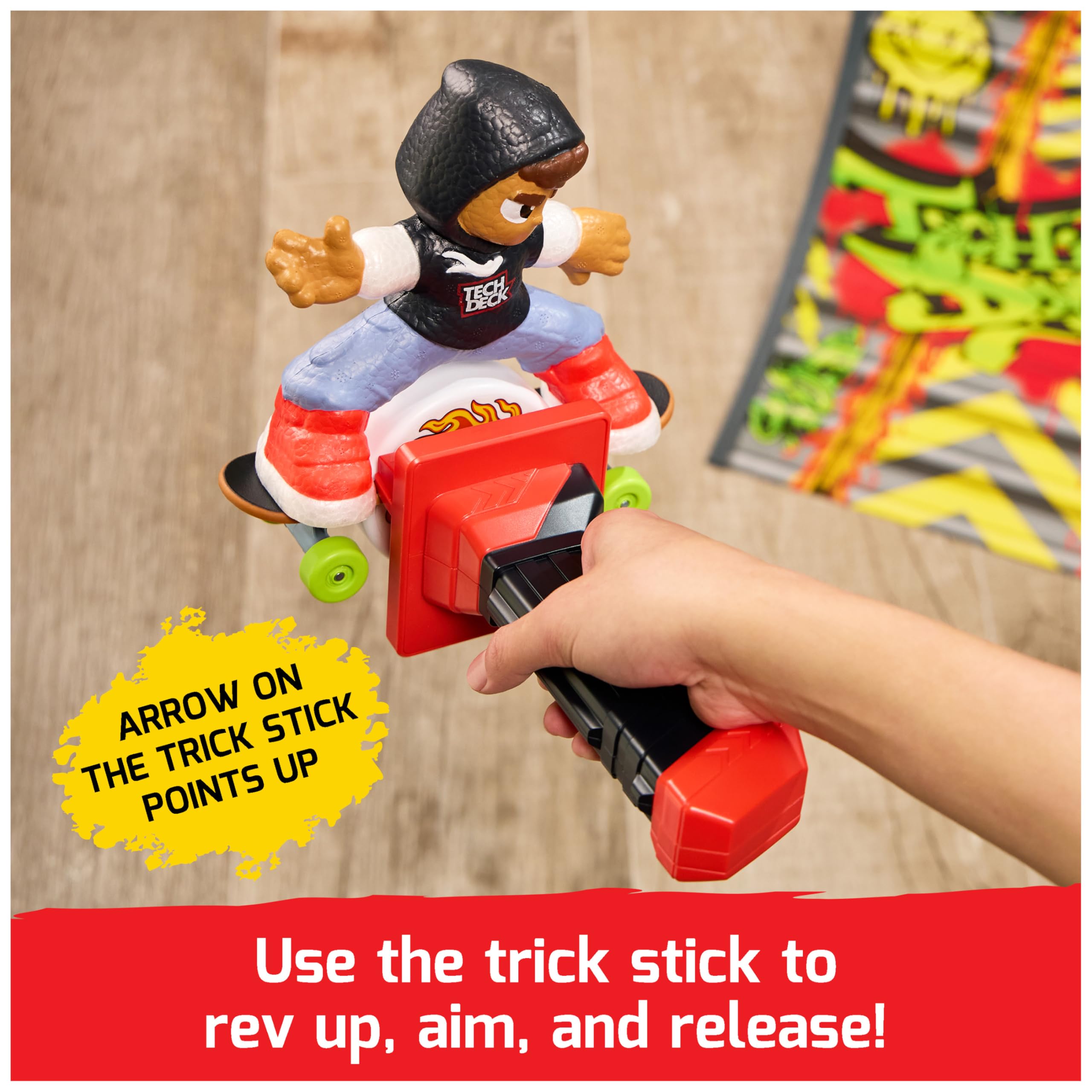 Trick stick used to trigger the motor on Tech Deck Shred N' Blast.