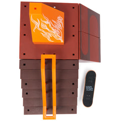 Tech Deck X-Connectors showing how sets join together