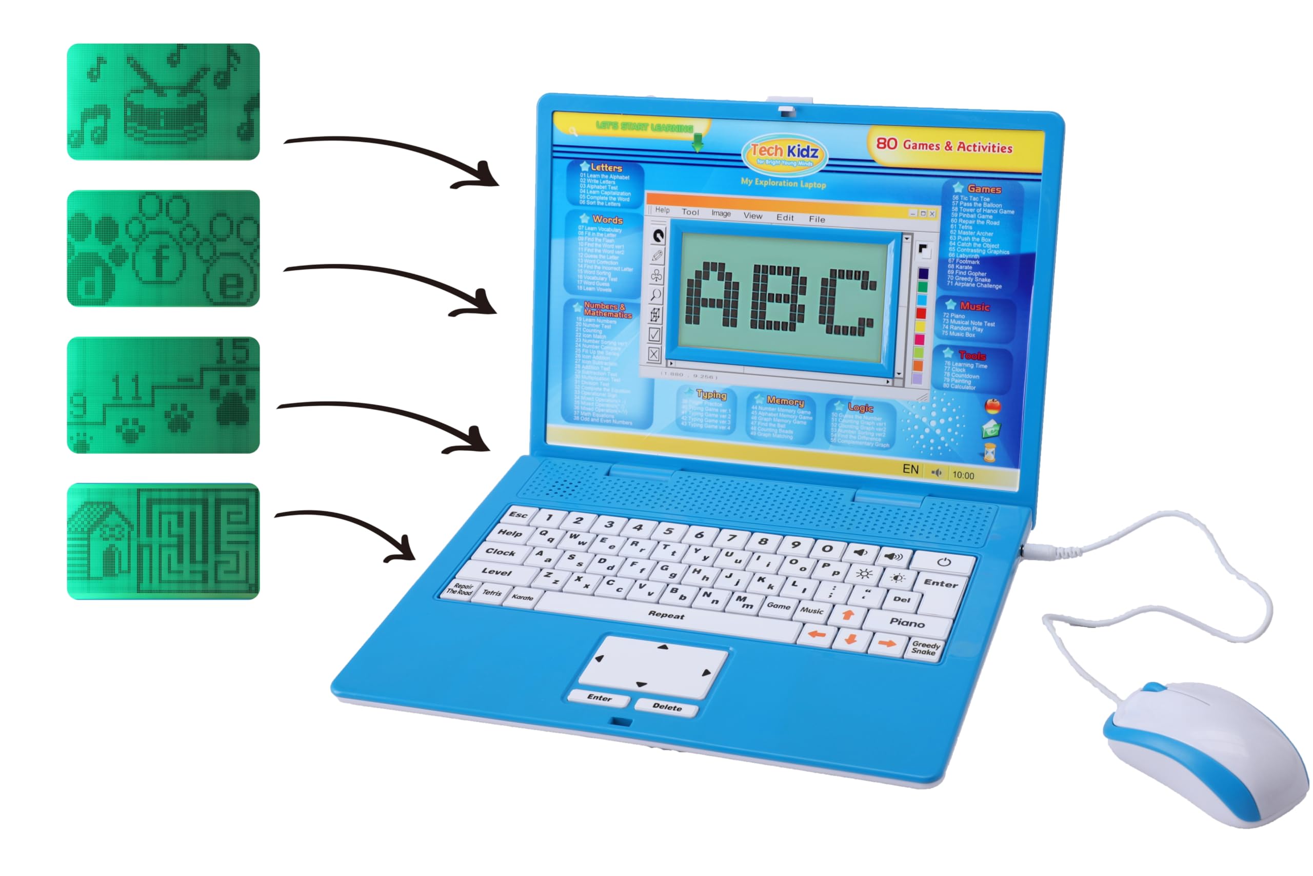 Tech Kidz Exploration Laptop child typing practice builds keyboard familiarity