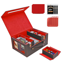 TECHAROOZ 5 in 1 deck box commander case with four removable boxes for quick access.