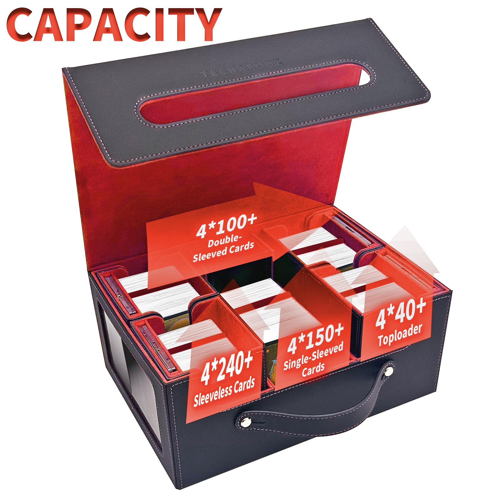 TECHAROOZ waterproof faux leather exterior protects cards during travel.