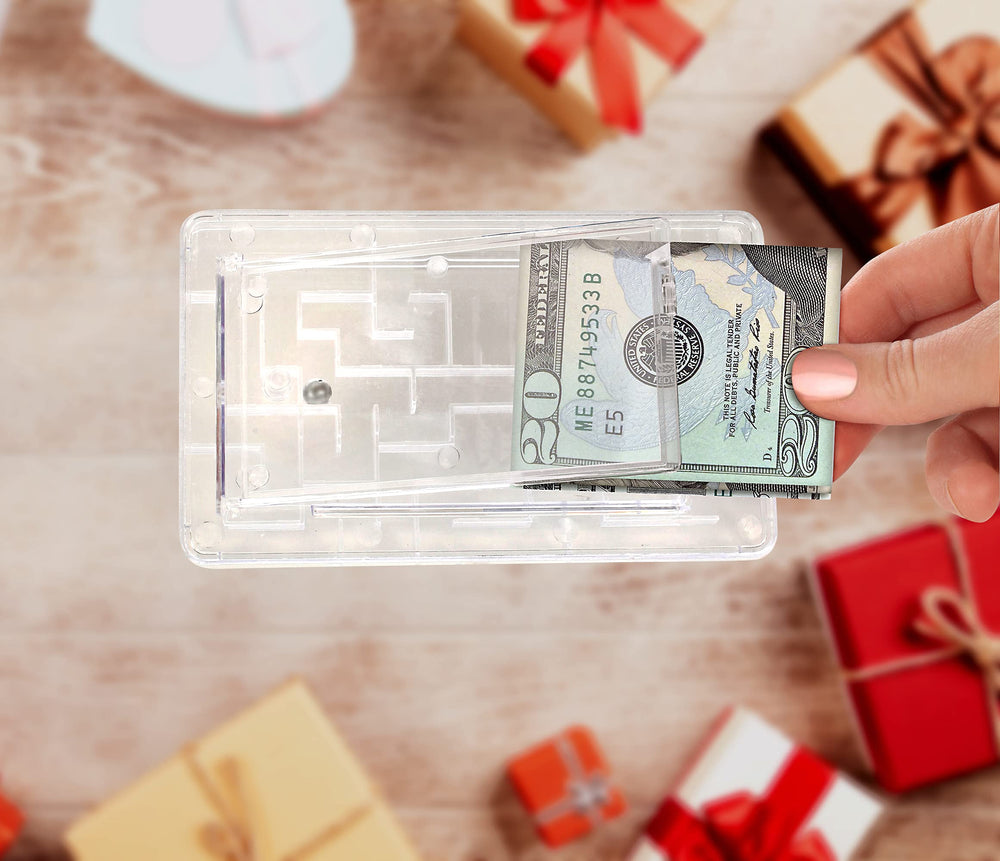 Tech Tools Money Puzzle Box clear-vault shows a durable, reusable gift in action.