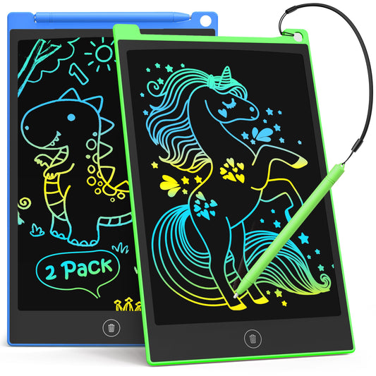 TECJOE 2-pack 10-inch LCD writing tablet for kids, ideal for doodling.