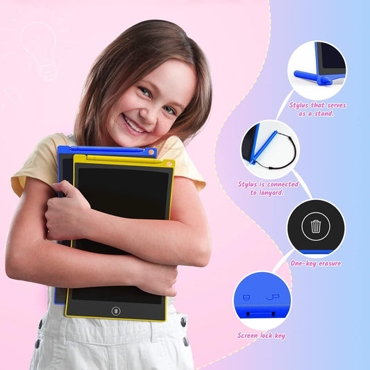 TECJOE 2-pack colorful-screen drawing board for kids supporting imaginative play on trips.