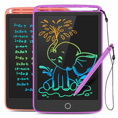 TECJOE 2-pack LCD writing tablet blue front view, travel-friendly and kid-friendly.