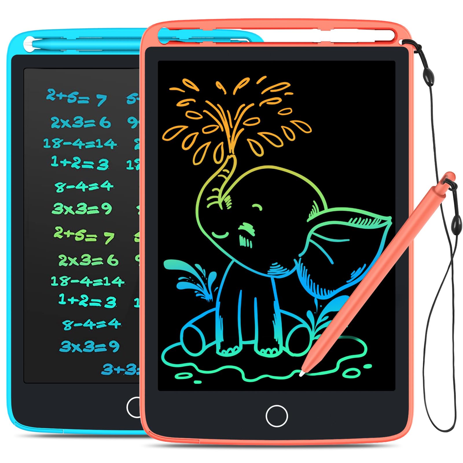 TECJOE blue LCD writing tablet for kids, portable and bright.