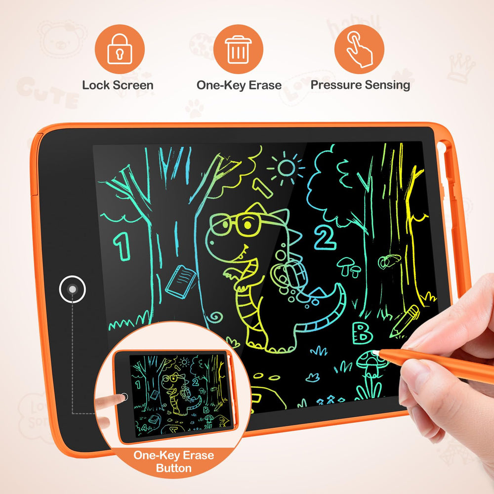 TECJOE 2-pack LCD writing tablet front view showing bright color screen.