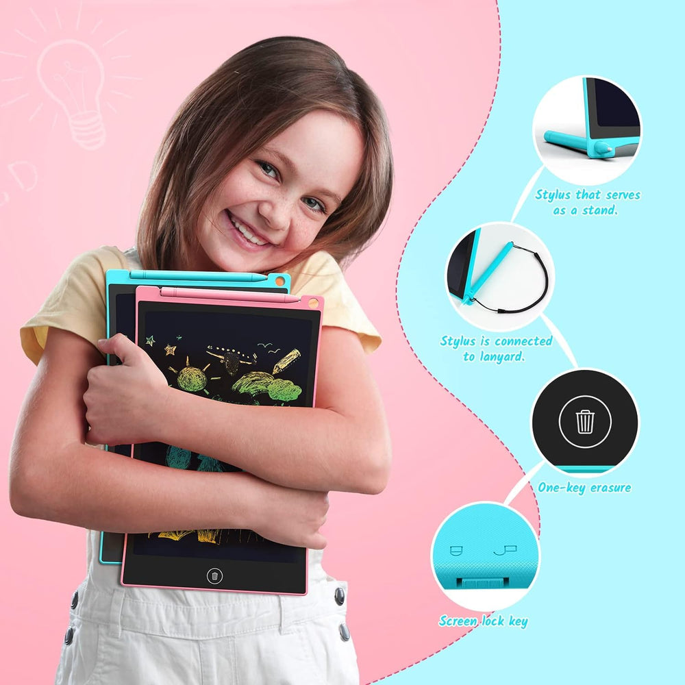 TECJOE 2 Pack LCD writing tablet side view – portable doodling on the go