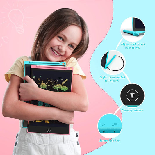 TECJOE 2 Pack LCD writing tablet side view – portable doodling on the go