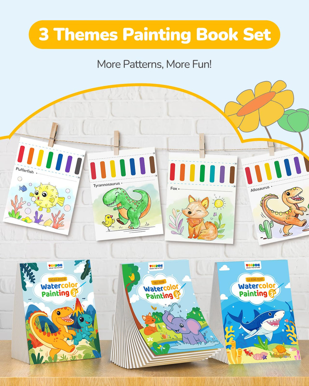 TECJOE forest animals coloring book promotes exploration through water-based painting