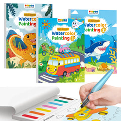 TECJOE 3-pack paint with water books front cover for mess-free painting.