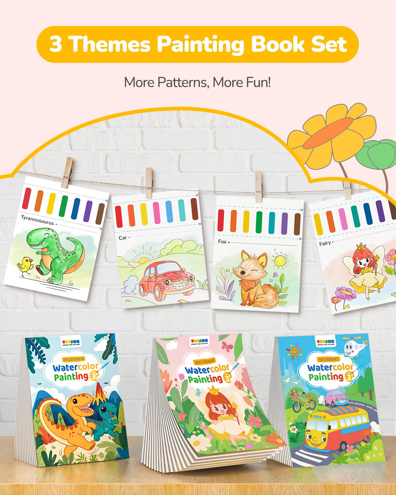 TECJOE 3-Pack Forest Series page with friendly animals sparks imaginative, screen-free play.