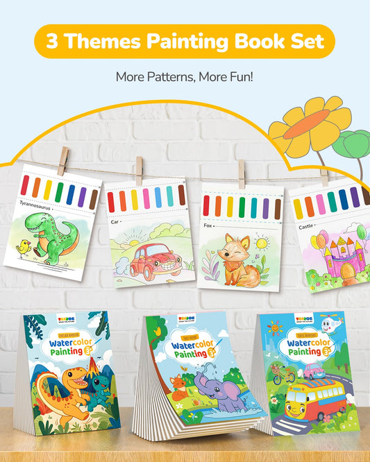 TECJOE dinosaurs watercolor page inspires storytelling with bright color options.