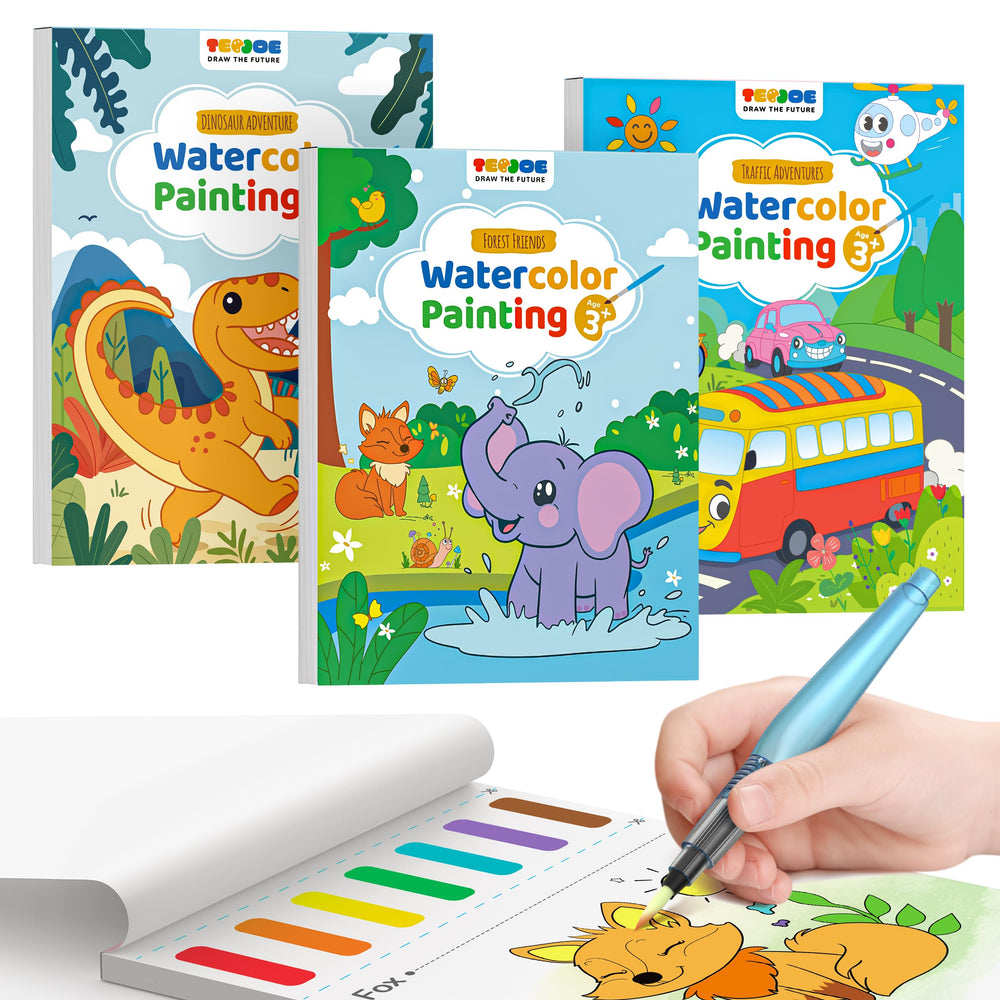 TECJOE forest watercolor page sparks imaginative play and color exploration.