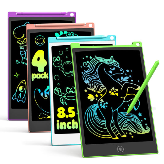 TECJOE 4-pack LCD writing tablets front view for mess-free family doodling