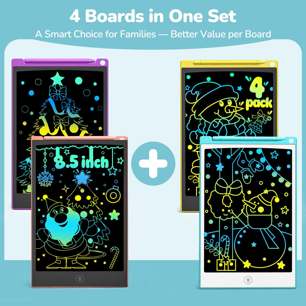 TECJOE 4-pack LCD writing tablets side carry for easy travel