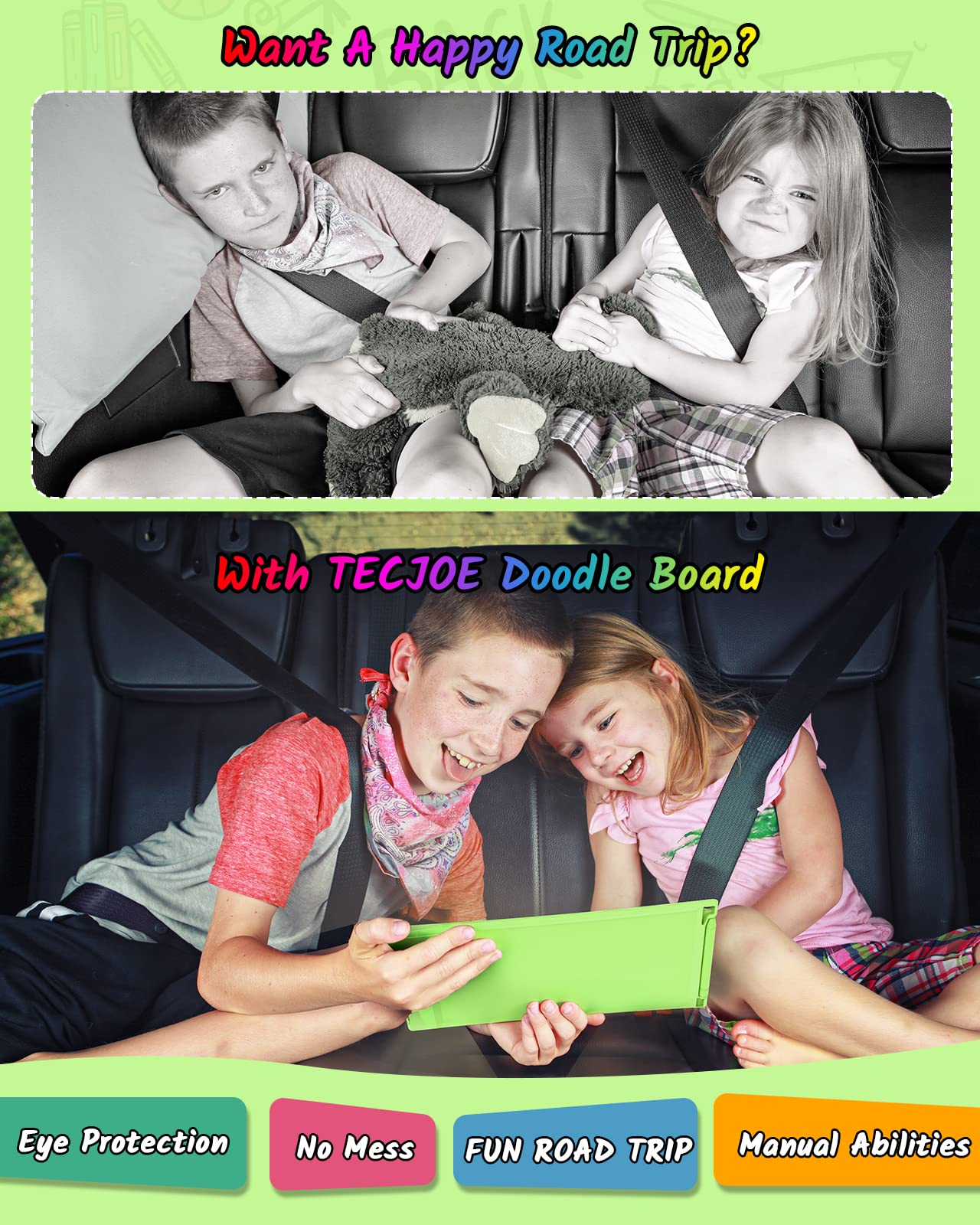 TECJOE LCD writing tablet erase button with lock to protect drawings