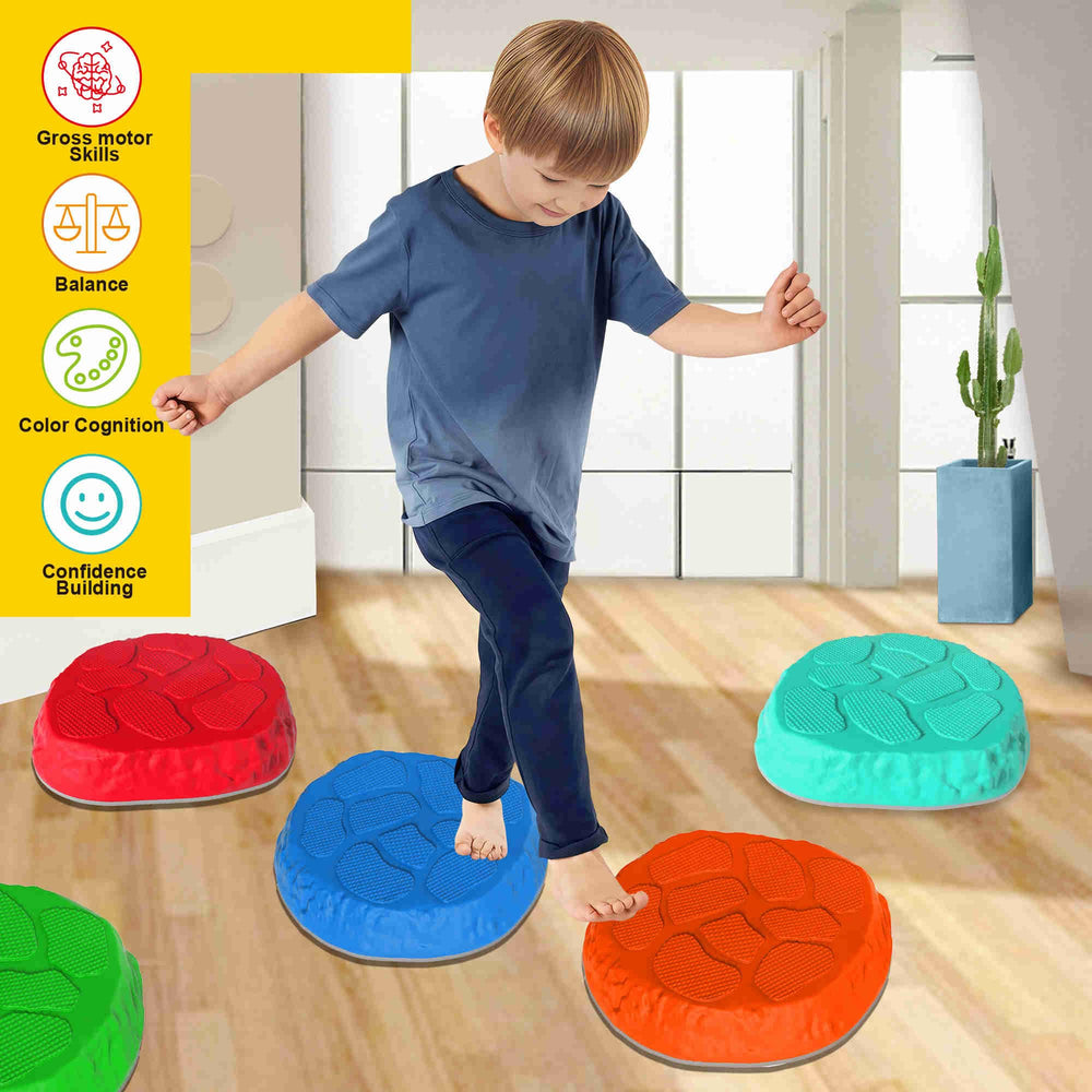 TECKMICO stepping stones help kids practice balance through obstacle-style play.