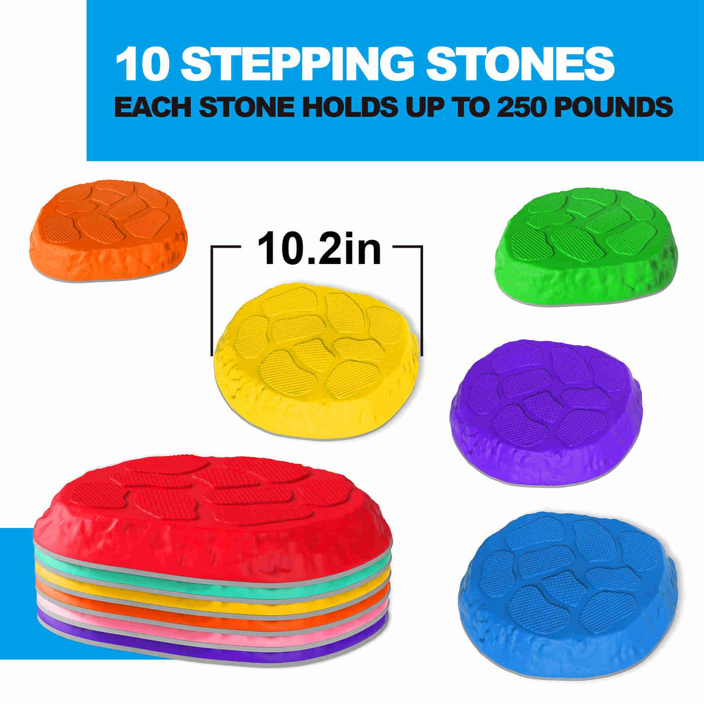 TECKMICO stepping stones bright color array enhances color recognition and engagement.