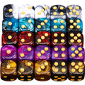 TecUnite 25-piece marble-color dice set ideal for quick color coding in play.