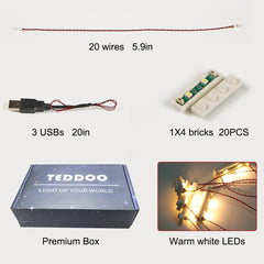 TEDDOO five-to-nine-inch wires and a twenty-inch USB unit tailor your layout.