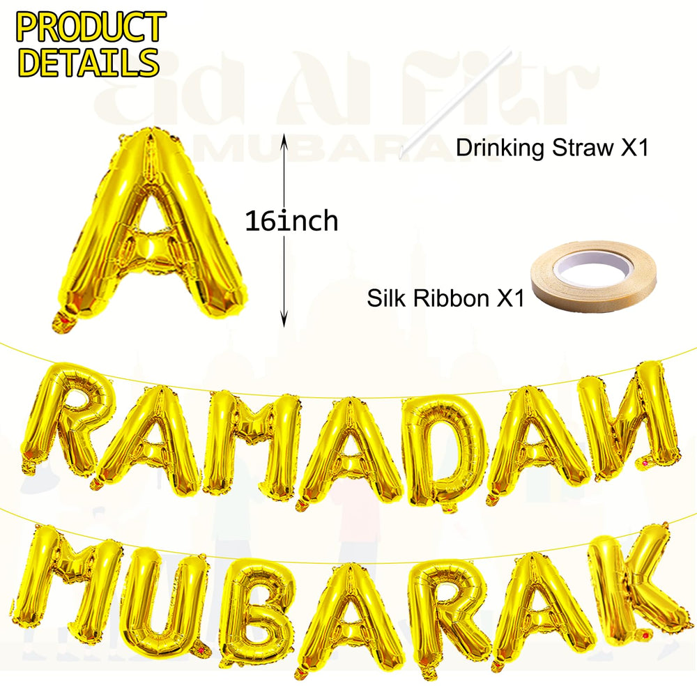 Tedercle gold mylar balloons add elegant Ramadan Eid ambiance
