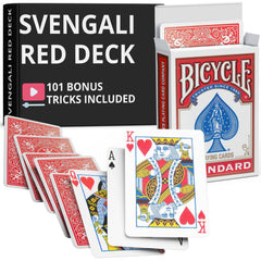 Ted's Sterling Magic precision red rider back deck close-up for precise card handling during tricks