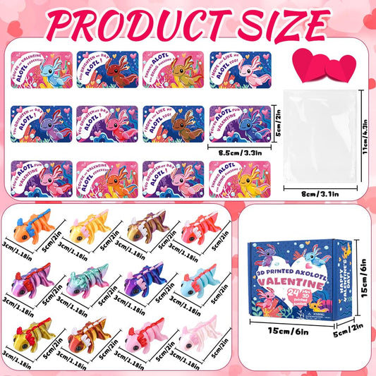 Teeanzo Valentine cards featuring axolotl design for kid-friendly greetings.