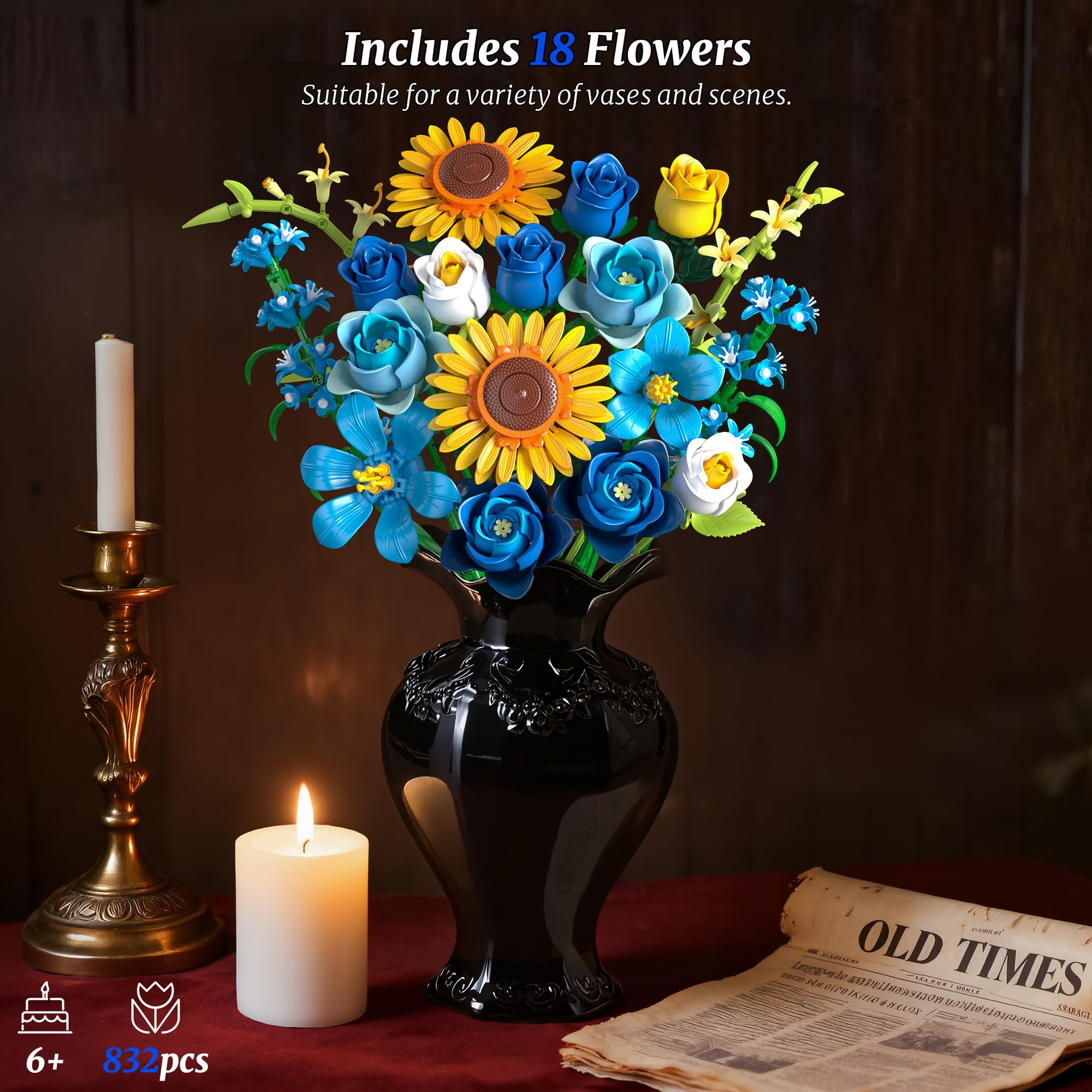 Teefrye ABS building blocks bouquet made with safe, odour-free materials.