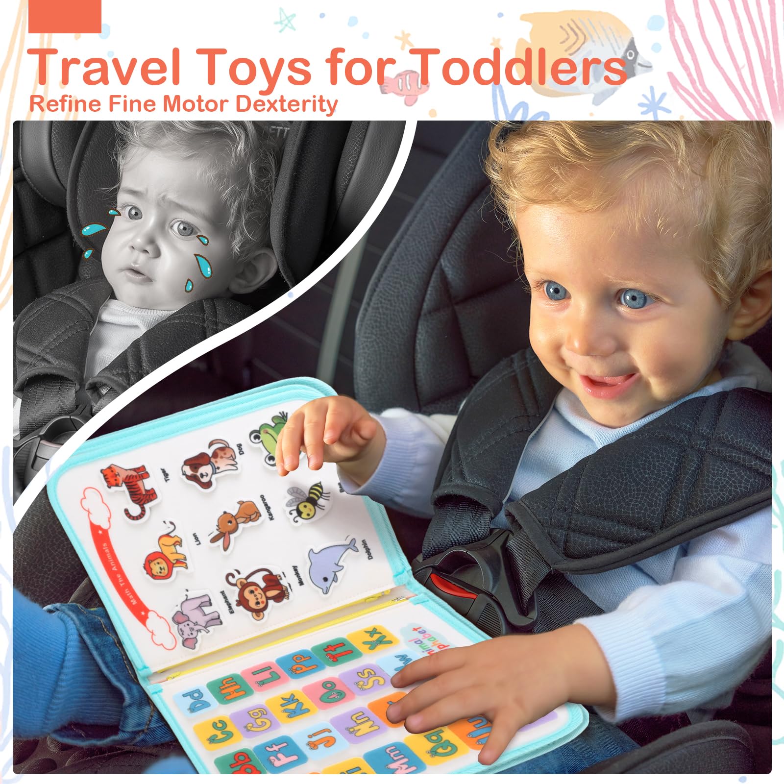 Teefrye Busy Board number tiles help counting skills through hands-on interaction.