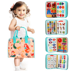 Teefrye Busy Board ocean cover promotes calm play and imaginative exploration on the go.