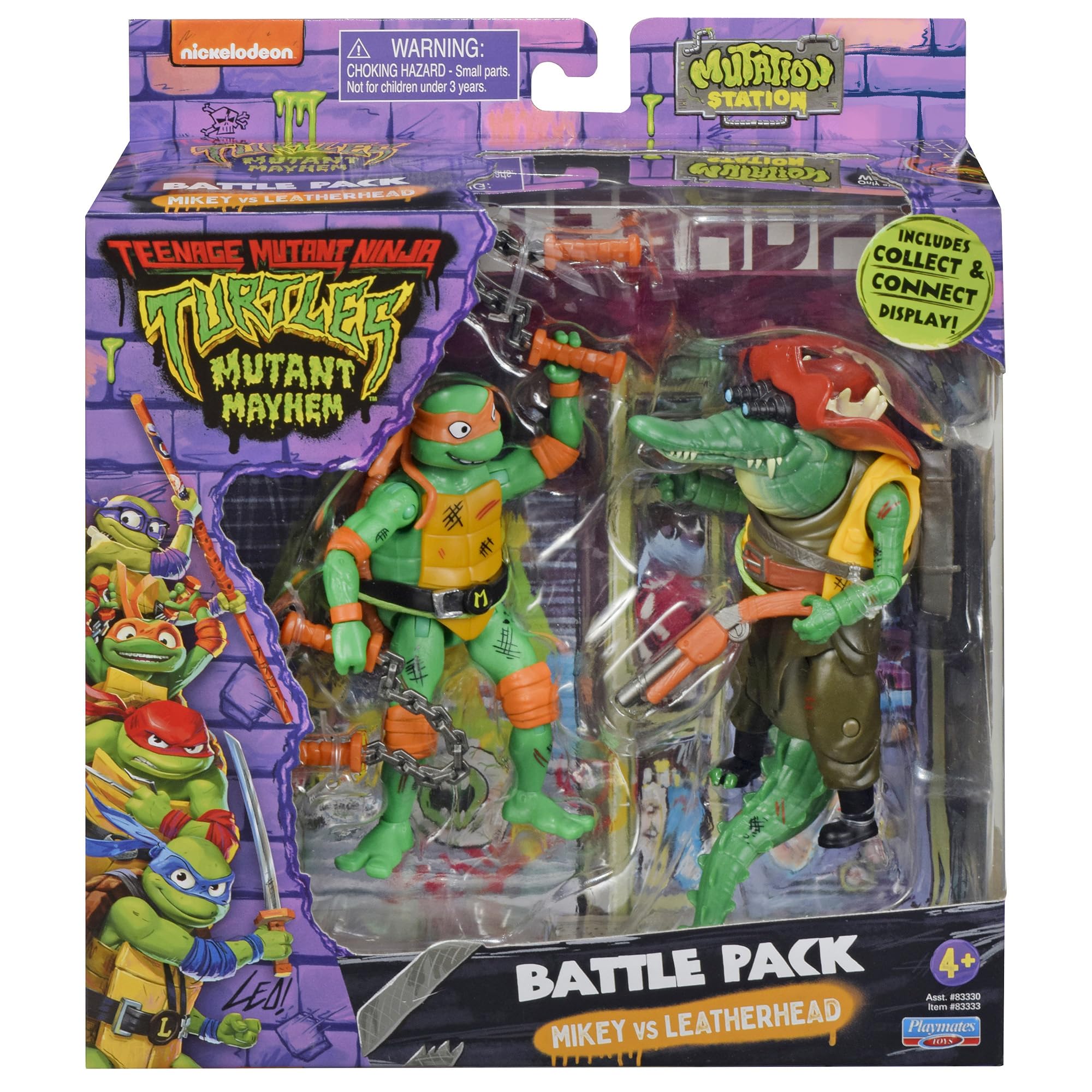 TMNT Michelangelo vs Leatherhead battle diorama display for collectors