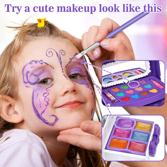 Teensymic makeup kit eye shadows display inviting girls to explore color.