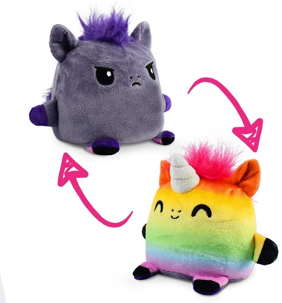 TeeTurtle Plushmates Horse with happy hands connected for cuddling and mood signaling