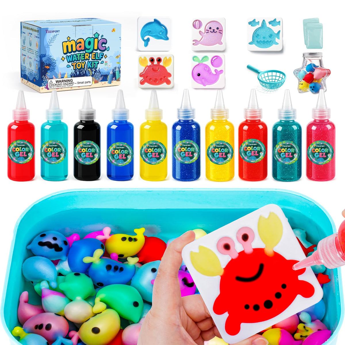 Teexpert Magic Water Elf Kit glitter gels spark creative play for kids.