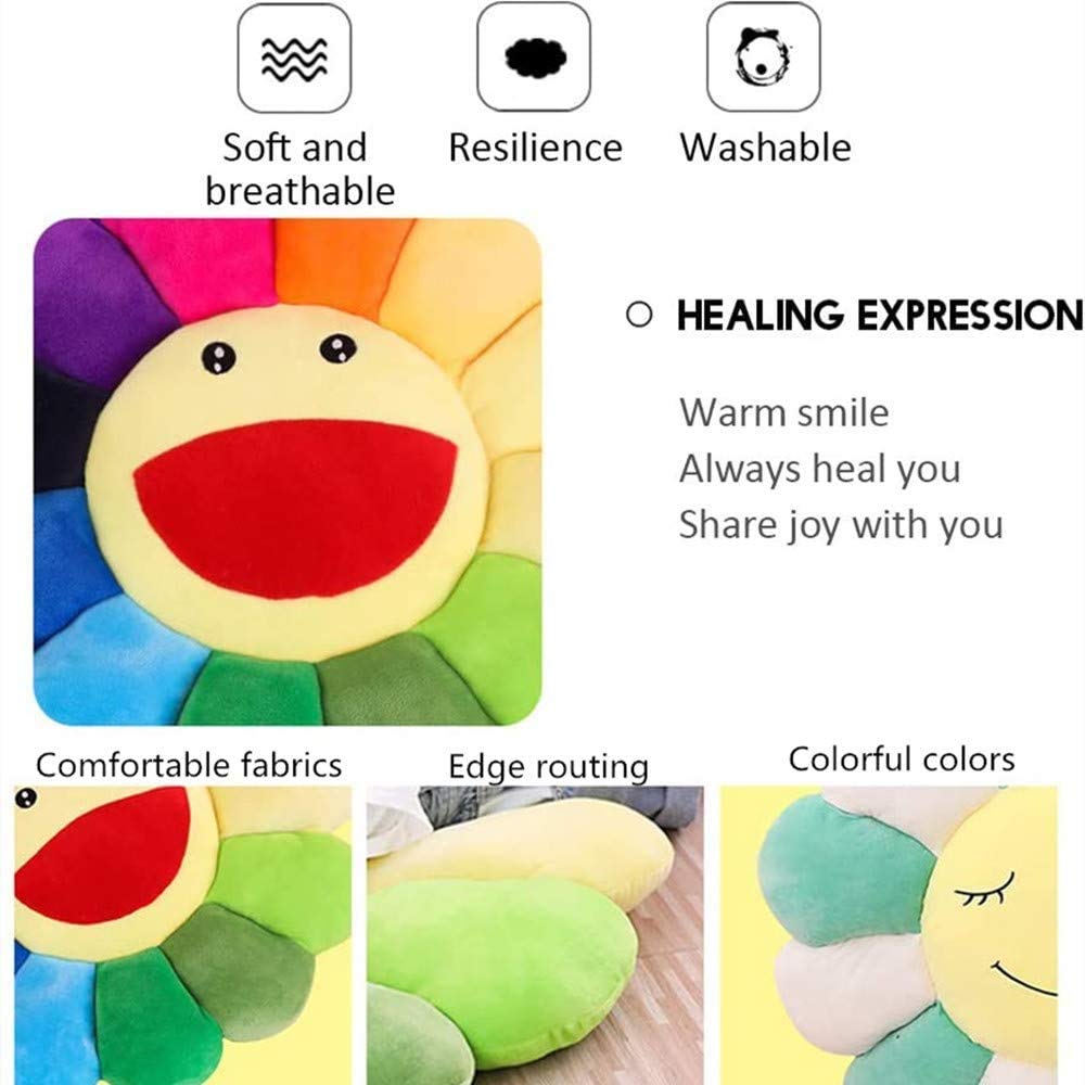 TEFU Flower Plush Pillow 42 cm diameter highlights large, comfy cushion for lounging