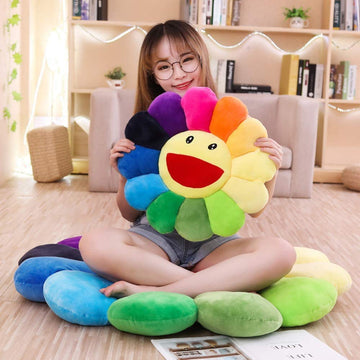 TEFU Flower Plush Pillow closeup fabric shows ultra-soft microfiber texture