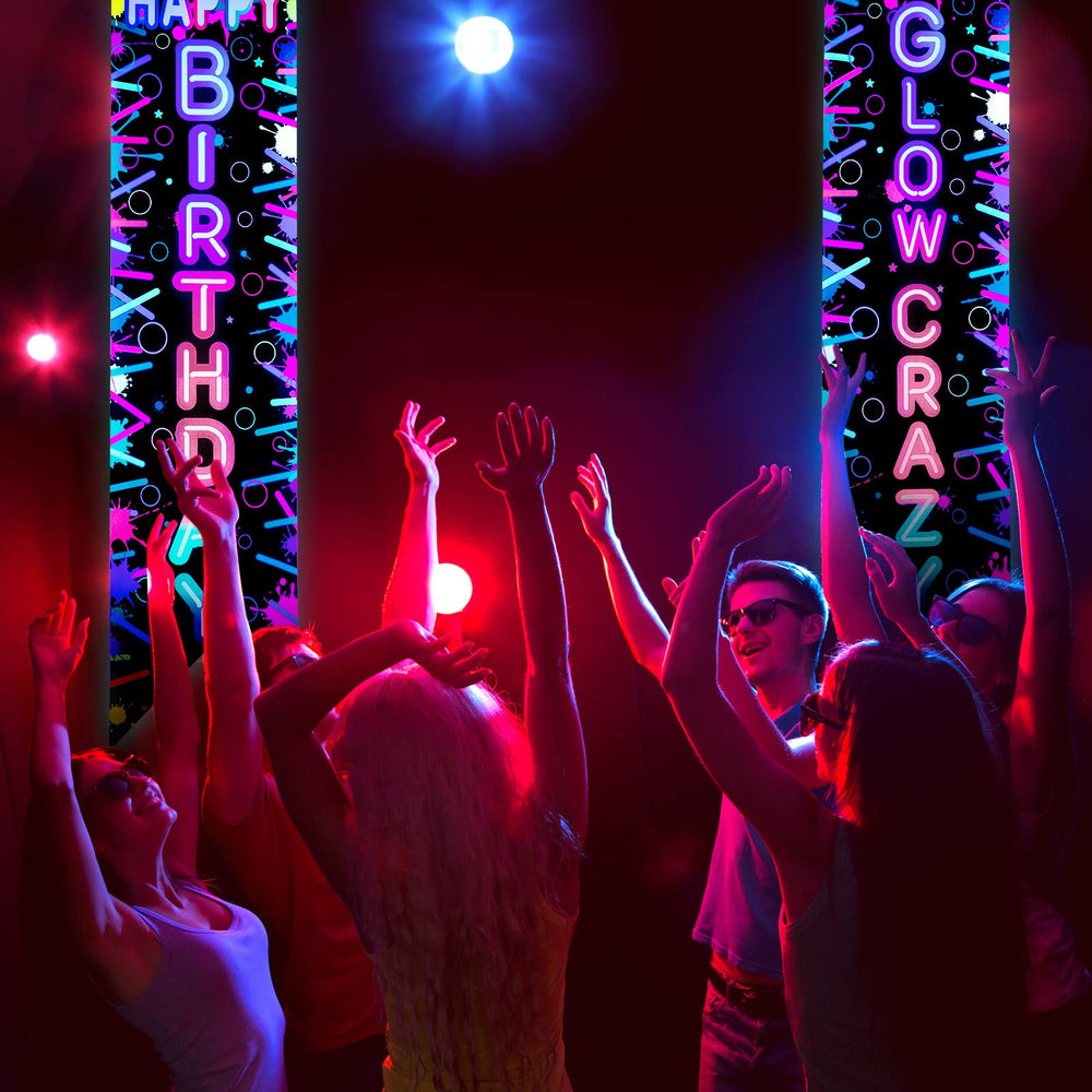 Tegeme glow-in-the-dark banner patterns add vibrant accents to doorways and porches
