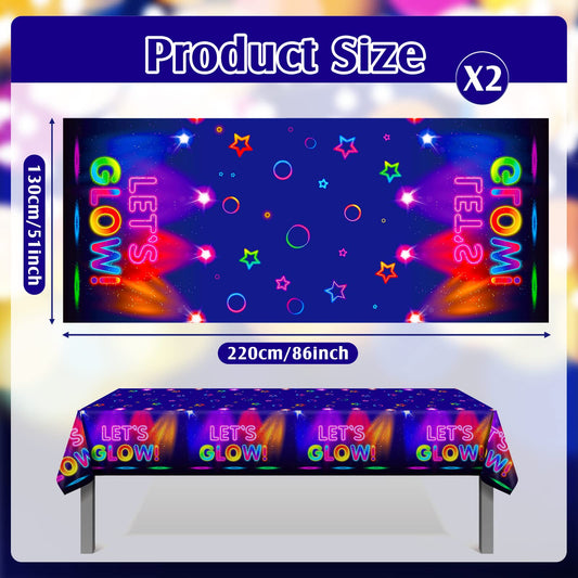 Tegeme neon ring print glow tablecloth design at events