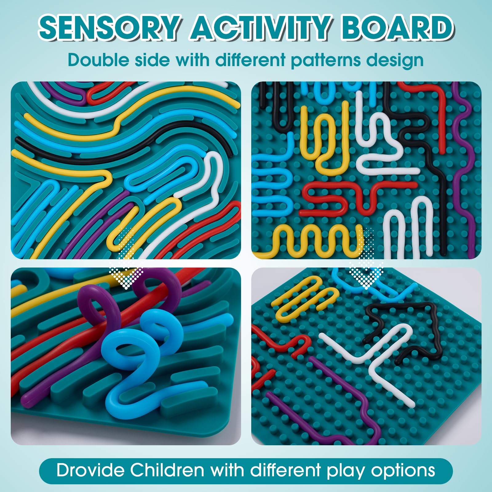 Teirdth double-sided silicone patterns provide versatile textures for engagement.