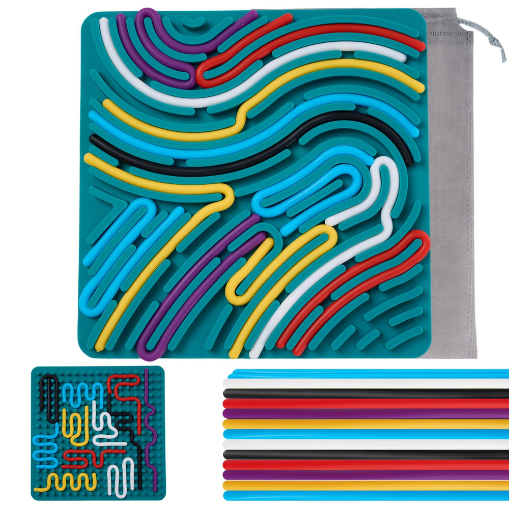 Teirdth sensory board square 7x7 with 20 colorful strings for focused tactile play.